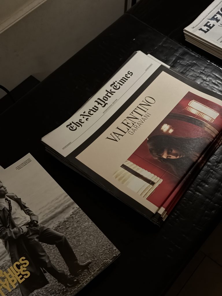 newspapers on a table
